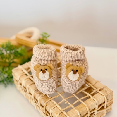 Sapatinho de linha Ursinho Areia